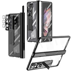 Carcasa Dura Cristal Plastico Funda Rigida Transparente H05 para Samsung Galaxy Z Fold4 5G Negro