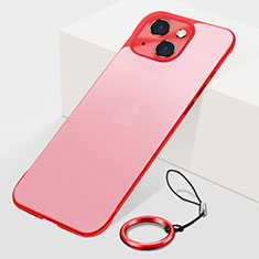 Carcasa Dura Cristal Plastico Funda Rigida Transparente H07 para Apple iPhone 13 Rojo