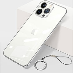 Carcasa Dura Cristal Plastico Funda Rigida Transparente H09 para Apple iPhone 13 Pro Plata