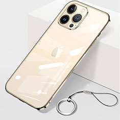 Carcasa Dura Cristal Plastico Funda Rigida Transparente H09 para Apple iPhone 14 Pro Max Oro