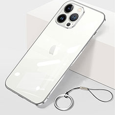 Carcasa Dura Cristal Plastico Funda Rigida Transparente H09 para Apple iPhone 14 Pro Max Plata