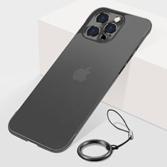 Carcasa Dura Cristal Plastico Funda Rigida Transparente H10 para Apple iPhone 15 Pro Negro