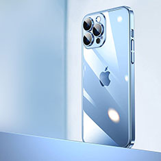 Carcasa Dura Cristal Plastico Funda Rigida Transparente QC2 para Apple iPhone 14 Pro Azul