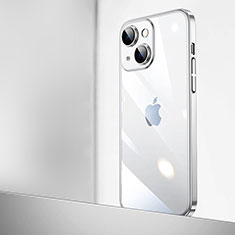 Carcasa Dura Cristal Plastico Funda Rigida Transparente QC2 para Apple iPhone 15 Plata