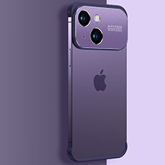 Carcasa Dura Cristal Plastico Funda Rigida Transparente QC3 para Apple iPhone 13 Morado