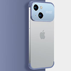 Carcasa Dura Cristal Plastico Funda Rigida Transparente QC3 para Apple iPhone 14 Plus Azul