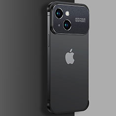 Carcasa Dura Cristal Plastico Funda Rigida Transparente QC3 para Apple iPhone 15 Negro