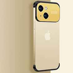 Carcasa Dura Cristal Plastico Funda Rigida Transparente QC3 para Apple iPhone 15 Oro