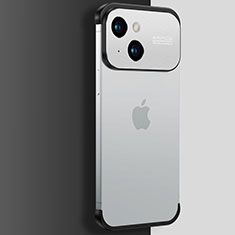 Carcasa Dura Cristal Plastico Funda Rigida Transparente QC3 para Apple iPhone 15 Plata