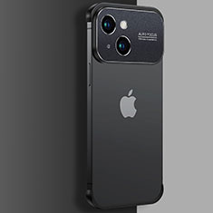 Carcasa Dura Cristal Plastico Funda Rigida Transparente QC3 para Apple iPhone 15 Plus Negro