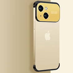 Carcasa Dura Cristal Plastico Funda Rigida Transparente QC3 para Apple iPhone 15 Plus Oro