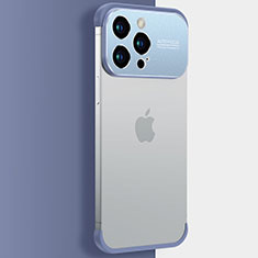 Carcasa Dura Cristal Plastico Funda Rigida Transparente QC3 para Apple iPhone 15 Pro Azul