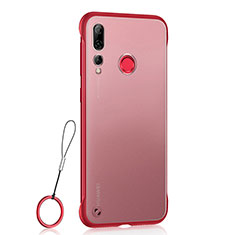 Carcasa Dura Cristal Plastico Funda Rigida Transparente S01 para Huawei Honor 20i Rojo