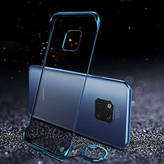 Carcasa Dura Cristal Plastico Funda Rigida Transparente S01 para Huawei Mate 20 Pro Azul