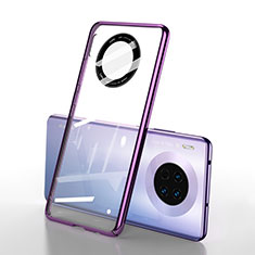 Carcasa Dura Cristal Plastico Funda Rigida Transparente S01 para Huawei Mate 30E Pro 5G Morado