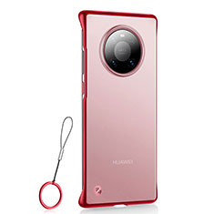 Carcasa Dura Cristal Plastico Funda Rigida Transparente S01 para Huawei Mate 40E 5G Rojo