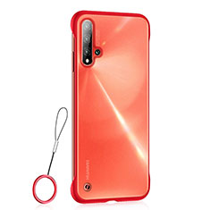 Carcasa Dura Cristal Plastico Funda Rigida Transparente S01 para Huawei Nova 5 Pro Rojo