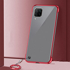 Carcasa Dura Cristal Plastico Funda Rigida Transparente S01 para Huawei Nova 7i Rojo