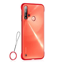 Carcasa Dura Cristal Plastico Funda Rigida Transparente S01 para Huawei P20 Lite (2019) Rojo