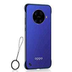 Carcasa Dura Cristal Plastico Funda Rigida Transparente S01 para Oppo Ace2 Azul