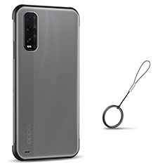 Carcasa Dura Cristal Plastico Funda Rigida Transparente S01 para Oppo Find X2 Negro