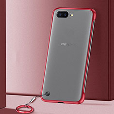 Carcasa Dura Cristal Plastico Funda Rigida Transparente S01 para Oppo RX17 Neo Rojo