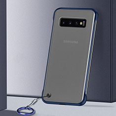 Carcasa Dura Cristal Plastico Funda Rigida Transparente S01 para Samsung Galaxy S10 Azul