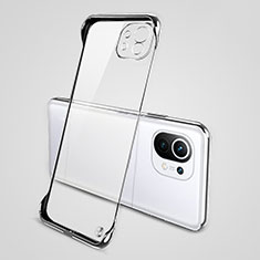 Carcasa Dura Cristal Plastico Funda Rigida Transparente S01 para Xiaomi Mi 11 5G Plata