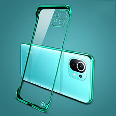 Carcasa Dura Cristal Plastico Funda Rigida Transparente S01 para Xiaomi Mi 11 Lite 4G Verde