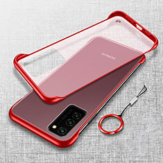 Carcasa Dura Cristal Plastico Funda Rigida Transparente S02 para Huawei Honor View 30 Pro 5G Rojo