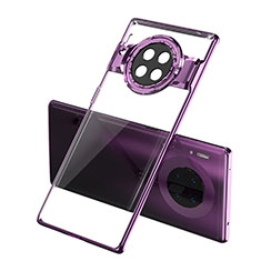 Carcasa Dura Cristal Plastico Funda Rigida Transparente S02 para Huawei Mate 30 Morado