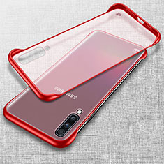 Carcasa Dura Cristal Plastico Funda Rigida Transparente S02 para Samsung Galaxy A70S Rojo
