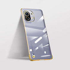 Carcasa Dura Cristal Plastico Funda Rigida Transparente S02 para Xiaomi Mi 11 5G Oro