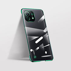 Carcasa Dura Cristal Plastico Funda Rigida Transparente S02 para Xiaomi Mi 11 Lite 4G Verde