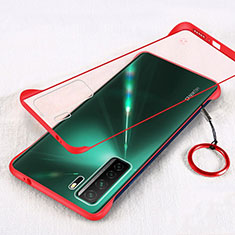 Carcasa Dura Cristal Plastico Funda Rigida Transparente S03 para Huawei Nova 7 SE 5G Rojo