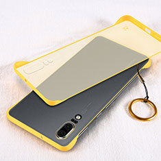 Carcasa Dura Cristal Plastico Funda Rigida Transparente S03 para Huawei P20 Amarillo