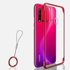 Carcasa Dura Cristal Plastico Funda Rigida Transparente S03 para Huawei P20 Lite (2019) Rojo