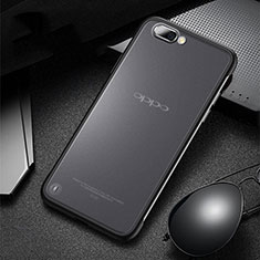 Carcasa Dura Cristal Plastico Funda Rigida Transparente S03 para Oppo R15X Negro