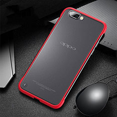 Carcasa Dura Cristal Plastico Funda Rigida Transparente S03 para Oppo R15X Rojo