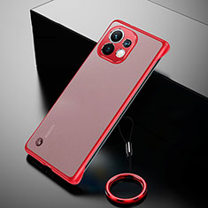 Carcasa Dura Cristal Plastico Funda Rigida Transparente S03 para Xiaomi Mi 11 5G Rojo
