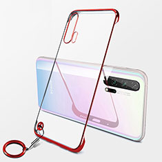 Carcasa Dura Cristal Plastico Funda Rigida Transparente S04 para Huawei Honor 20 Pro Rojo