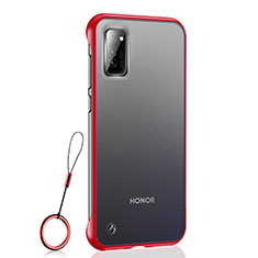 Carcasa Dura Cristal Plastico Funda Rigida Transparente S04 para Huawei Honor View 30 Pro 5G Rojo