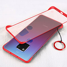 Carcasa Dura Cristal Plastico Funda Rigida Transparente S04 para Huawei Mate 20 X 5G Rojo