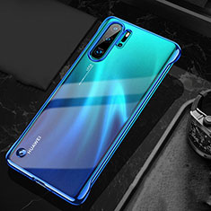 Carcasa Dura Cristal Plastico Funda Rigida Transparente S04 para Huawei P30 Pro New Edition Azul