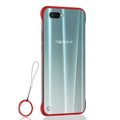 Carcasa Dura Cristal Plastico Funda Rigida Transparente S04 para Oppo R17 Neo Rojo