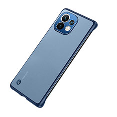 Carcasa Dura Cristal Plastico Funda Rigida Transparente S04 para Xiaomi Mi 11 Lite 5G NE Azul