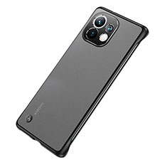 Carcasa Dura Cristal Plastico Funda Rigida Transparente S04 para Xiaomi Mi 11 Lite 5G NE Negro