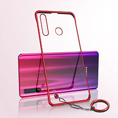 Carcasa Dura Cristal Plastico Funda Rigida Transparente S05 para Huawei Honor 20i Rojo