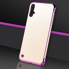 Carcasa Dura Cristal Plastico Funda Rigida Transparente S05 para Huawei Nova 5 Morado