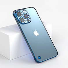 Carcasa Dura Cristal Plastico Funda Rigida Transparente WT1 para Apple iPhone 13 Pro Azul
